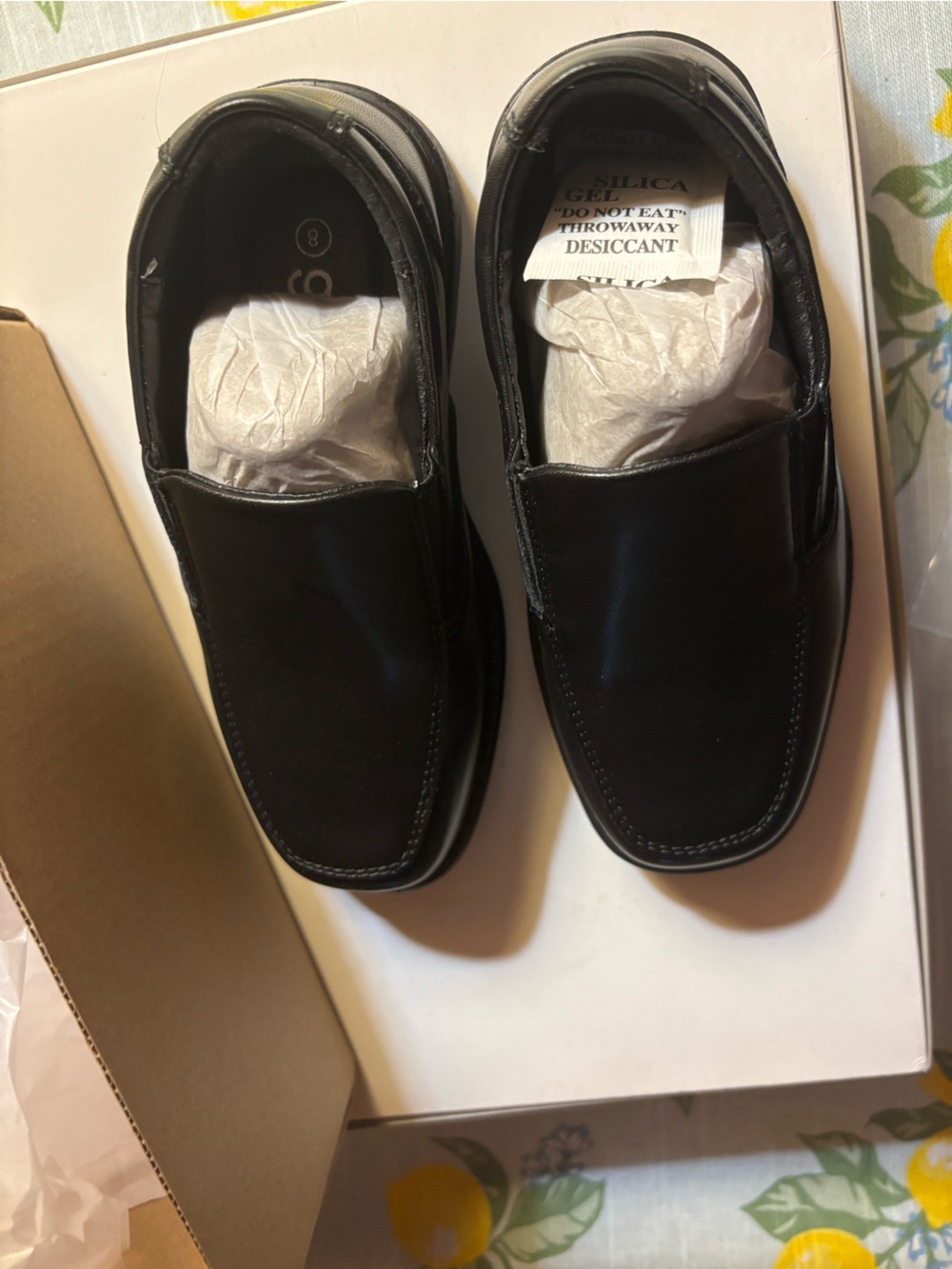 Men's Black Slip-On Dress Loafers new with box size 8